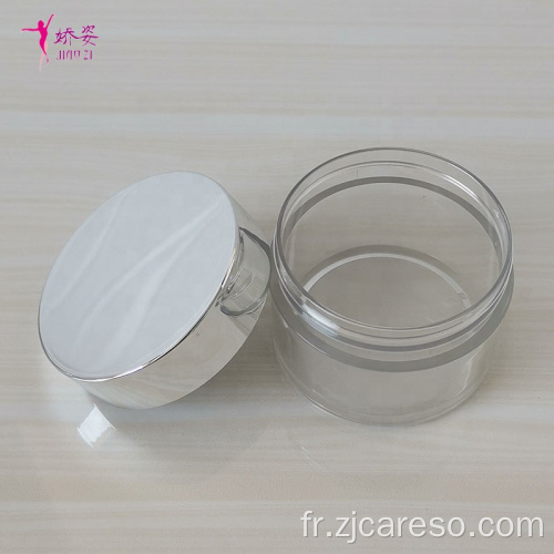 Pot de crème pour le visage en PET transparent cosmétique